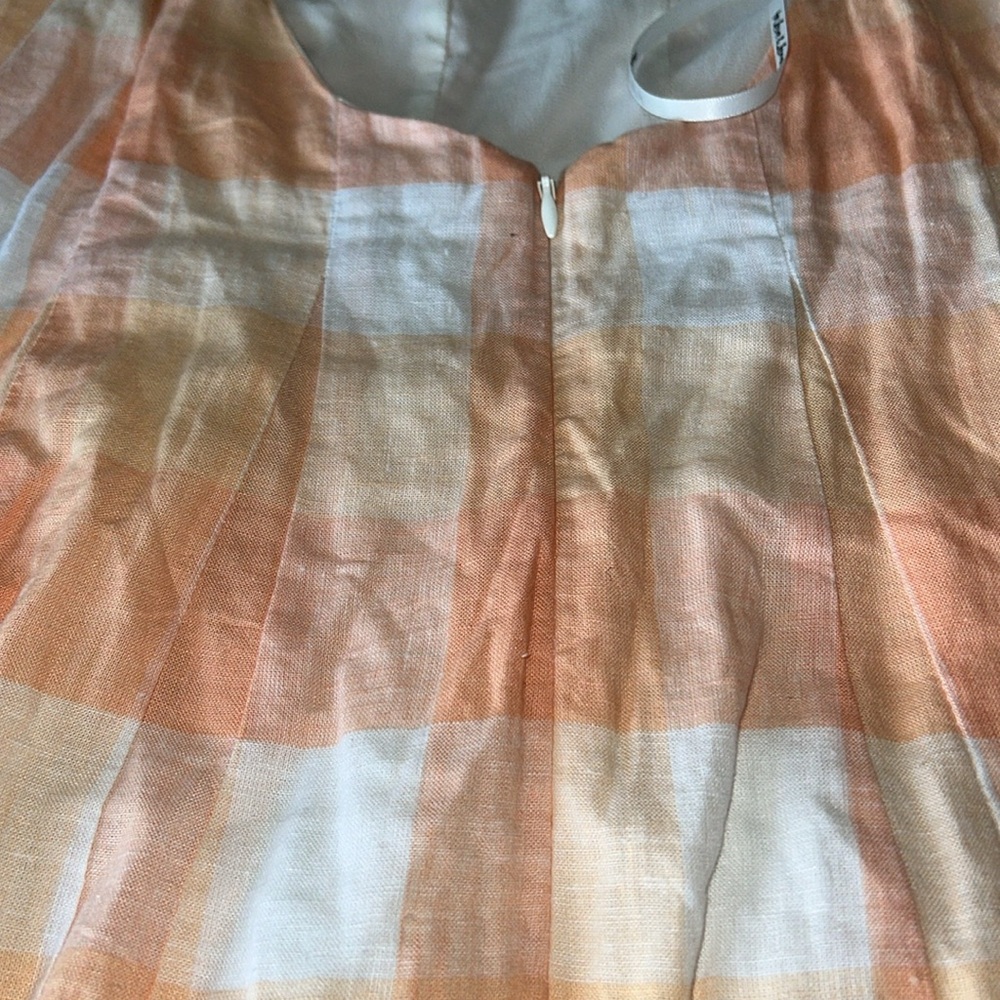 For Love And Lemons Peach Plaid Mini Dress - Picture 9 of 10
